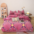 Conjunto de cama king size de veludo de cristal e capa de edredom